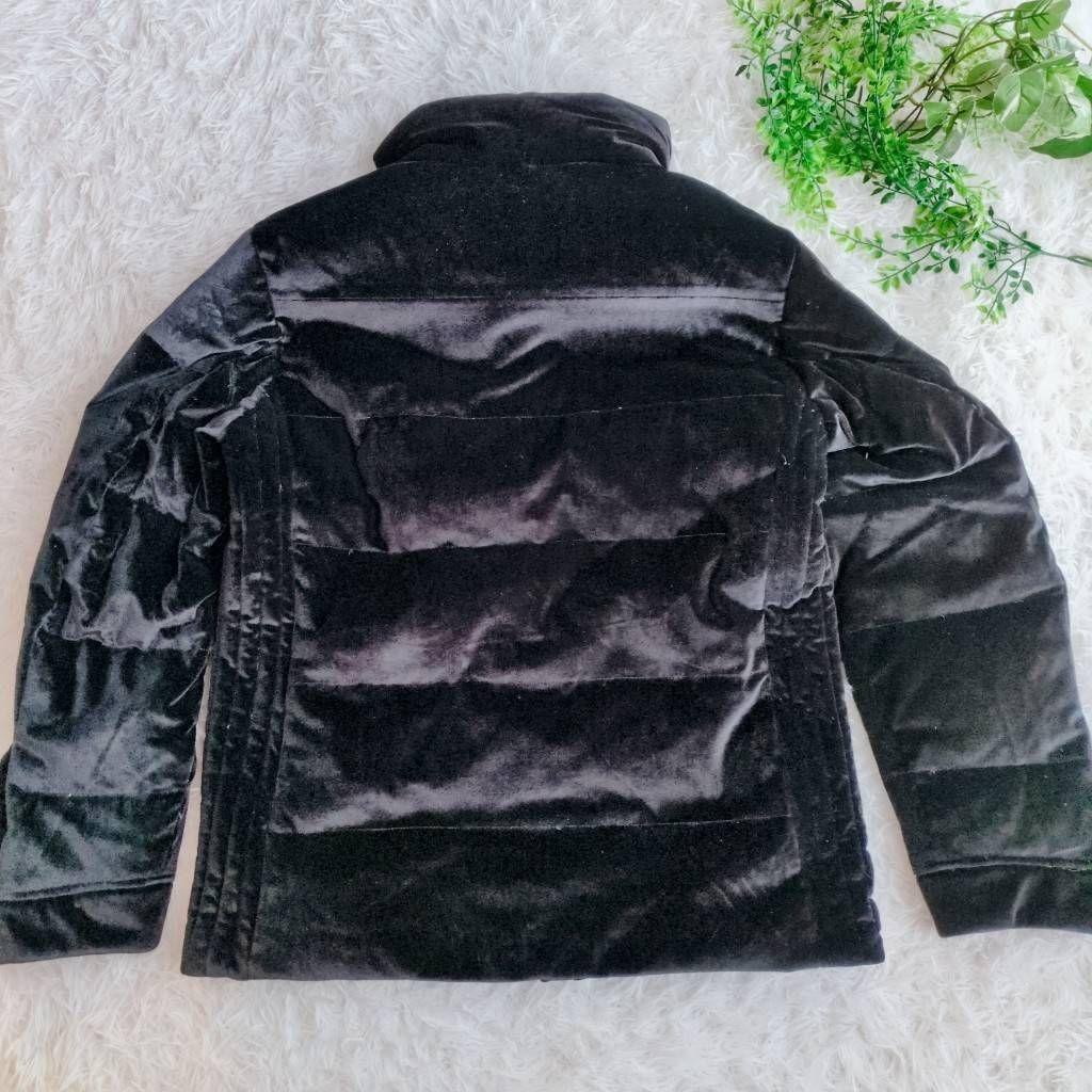 【極美品】ニコルクラブフォーメン ニットベロア スタンドダウンブルゾン 黒 46