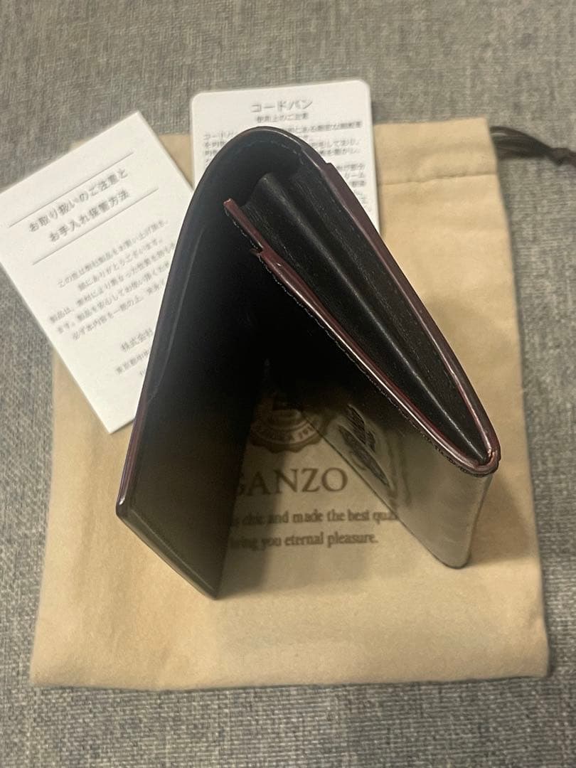 GANZO 黒 レザー コードバン名刺入れ