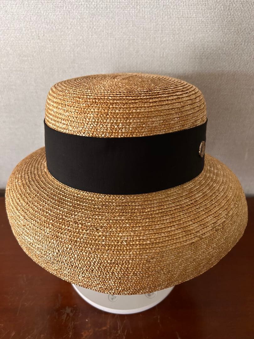 【美品】Chapeau d' O シャポードオー カサブランカ 麦わら帽子 黒