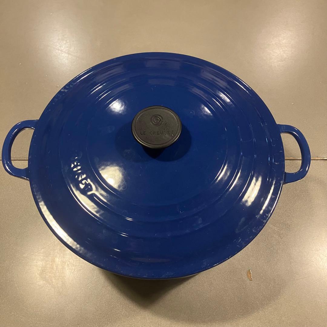 LE CREUSET ル・クルーゼ　ココットロンド 28cm ブルー箱　説明書付