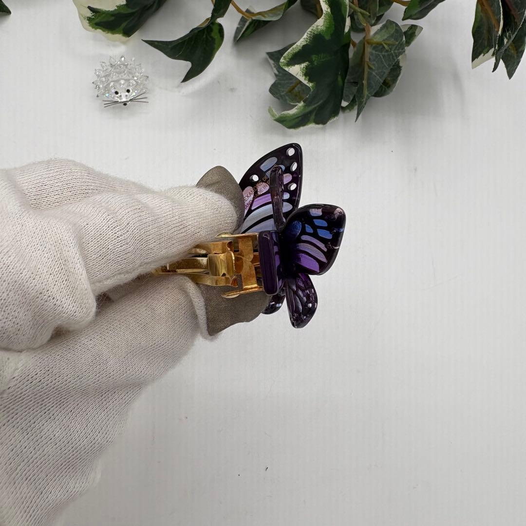 アレクサンドルドゥパリ　バタフライ ヘアクリップ 　パープル