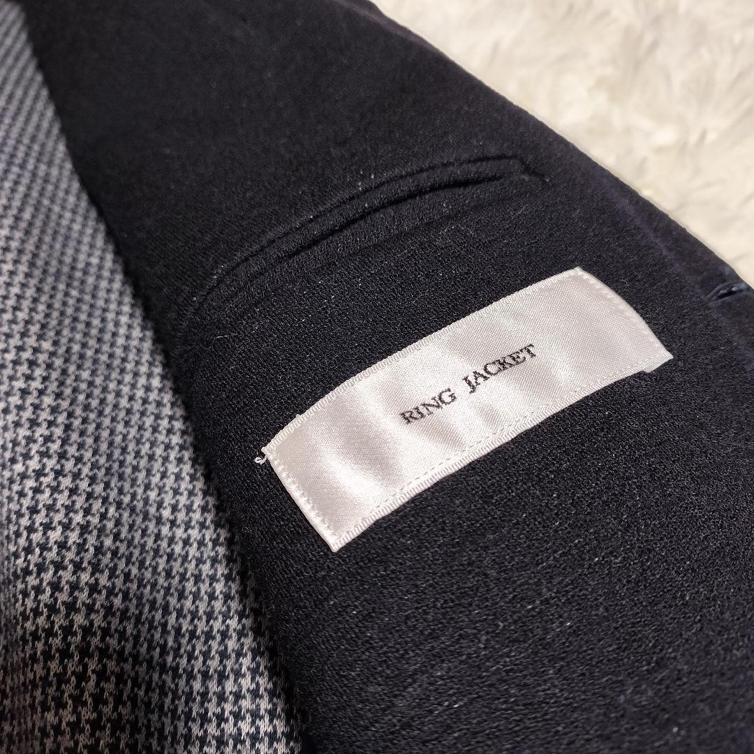 極美品✨️ RING JACKET テーラードジャケット 千鳥柄 ウール 48