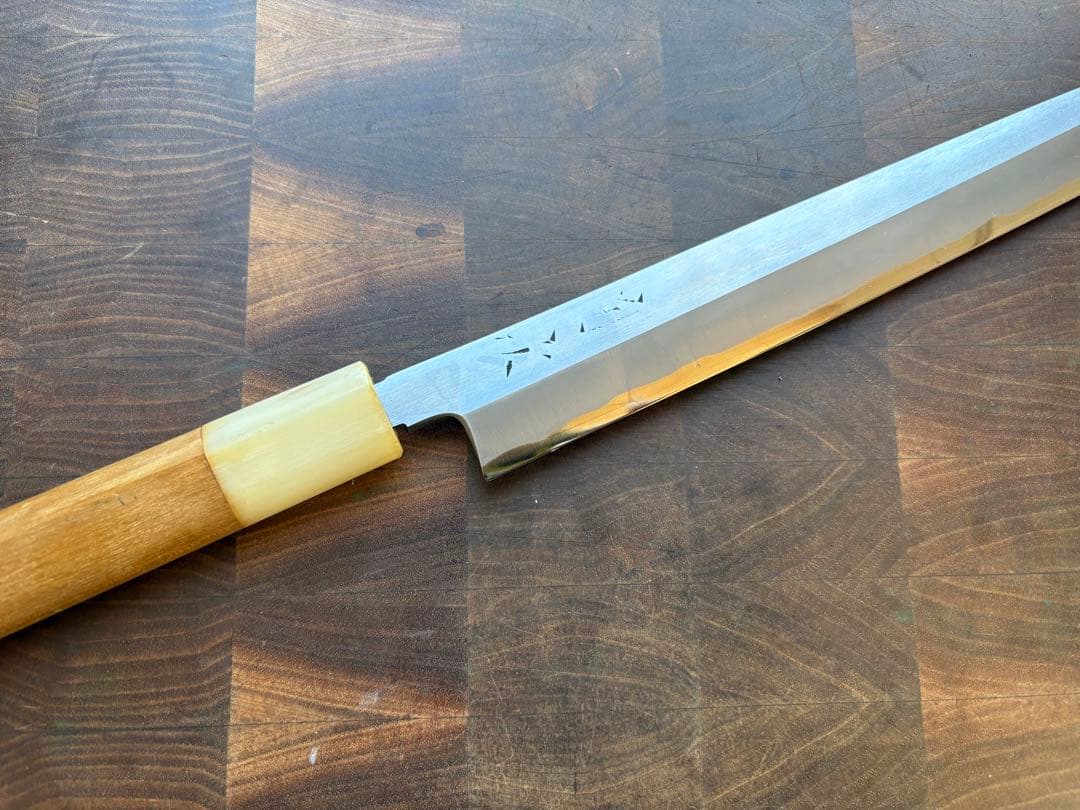 京都　有次　霞　柳刃　300mm 尺　包丁　白鋼　和包丁　打刃物　研ぎ磨き済