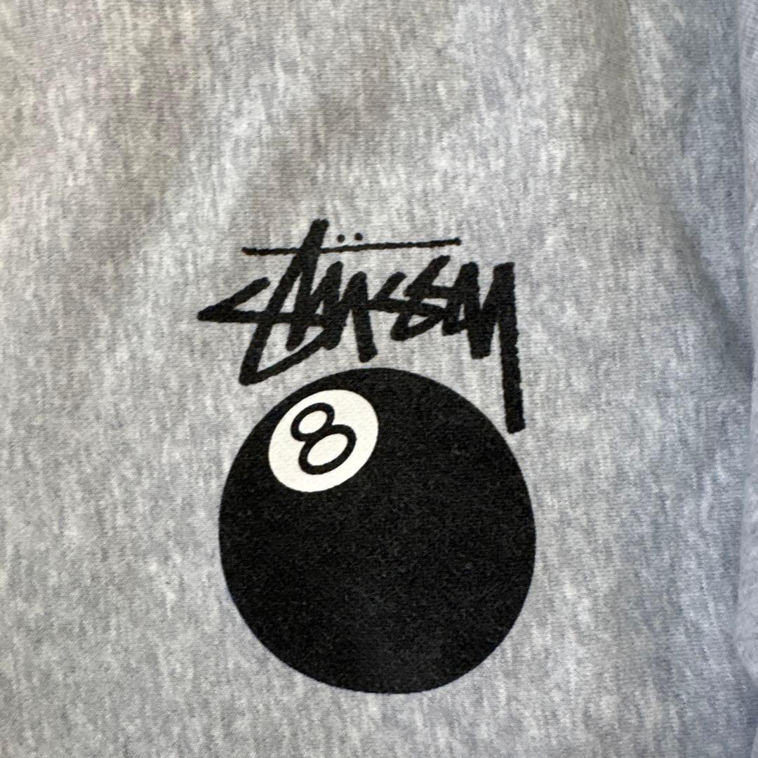 STUSSY 8ボール ロゴTシャツ グレー M