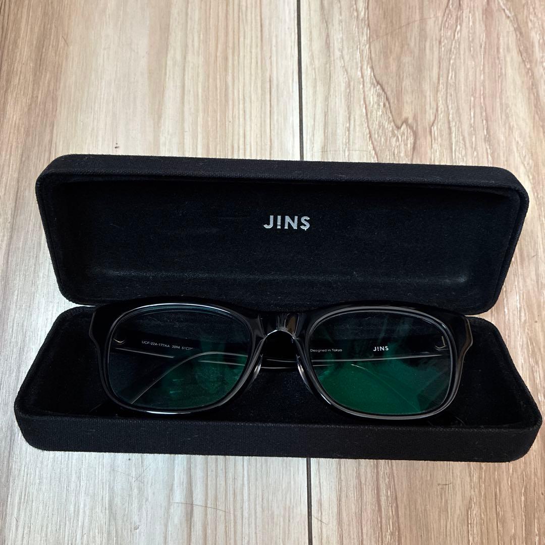 JINS ジンズ　黒縁メガネ　度あり　専用ケース付き♪