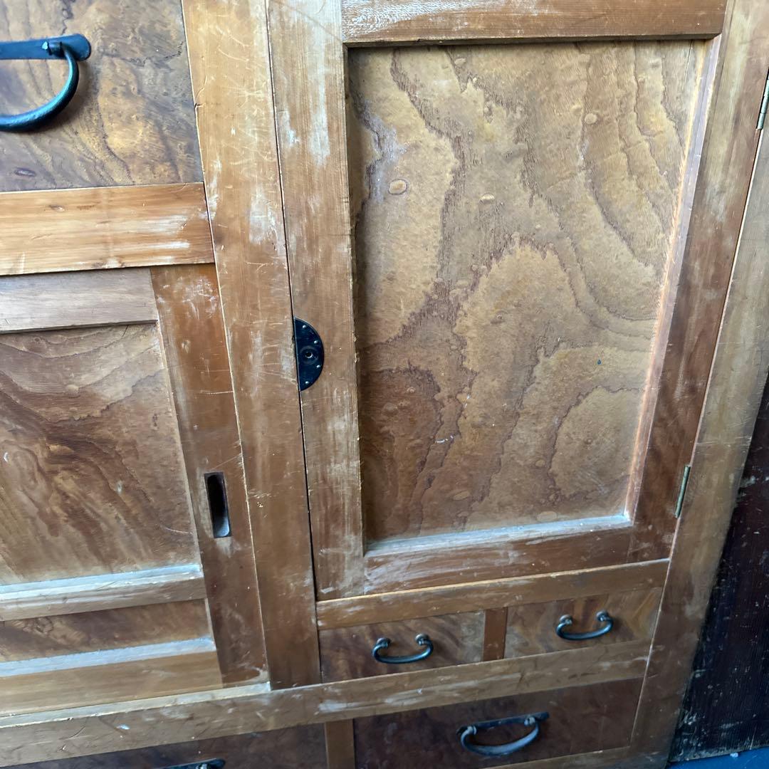 大幅お値下げ‼️時代箪笥　欅面　食器棚に！什器に！ヴィンテージ箪笥　収納に！