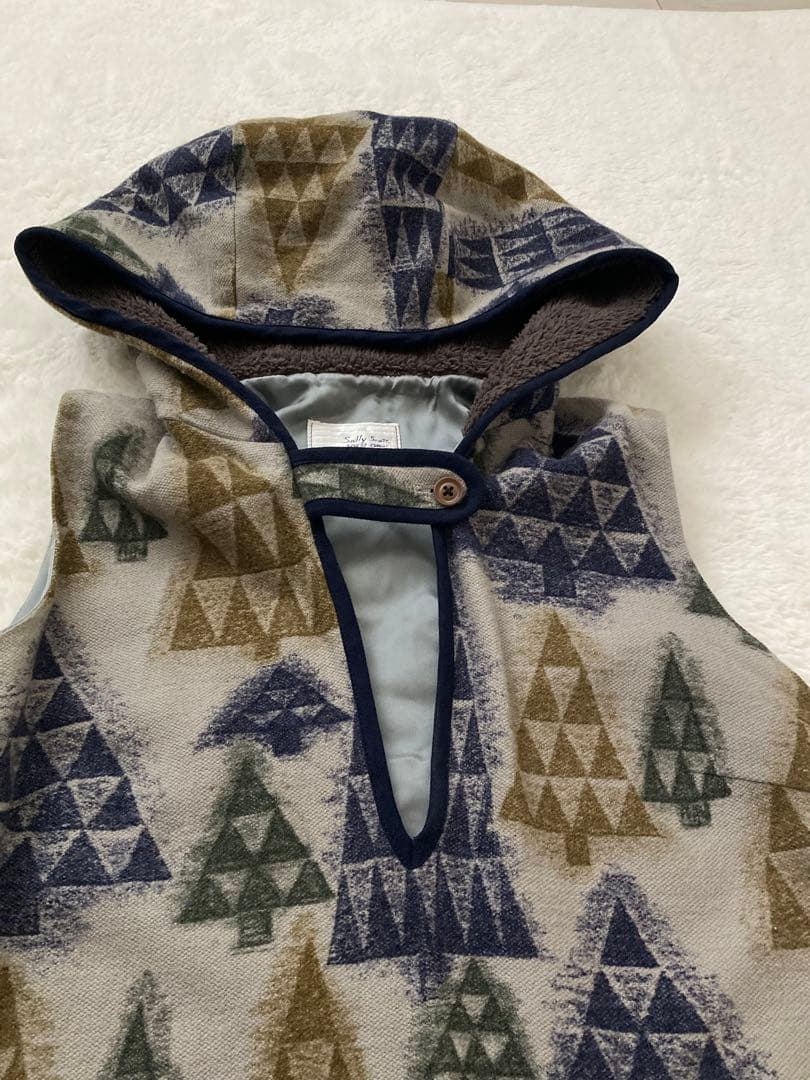 サリースコット　フード付き　ウール　ワンピース