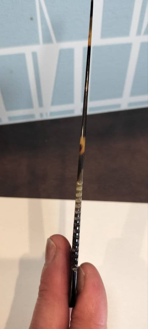 理容櫛　マル作　本鼈甲仕上げ櫛　欠けあり