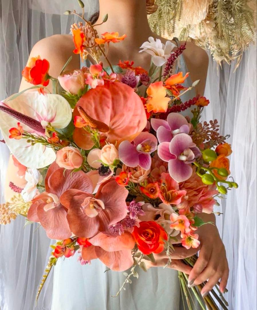 値下げ中!花束 プリザーブドフラワー 髪飾り付き ブーケ 前撮り ヘアードレス