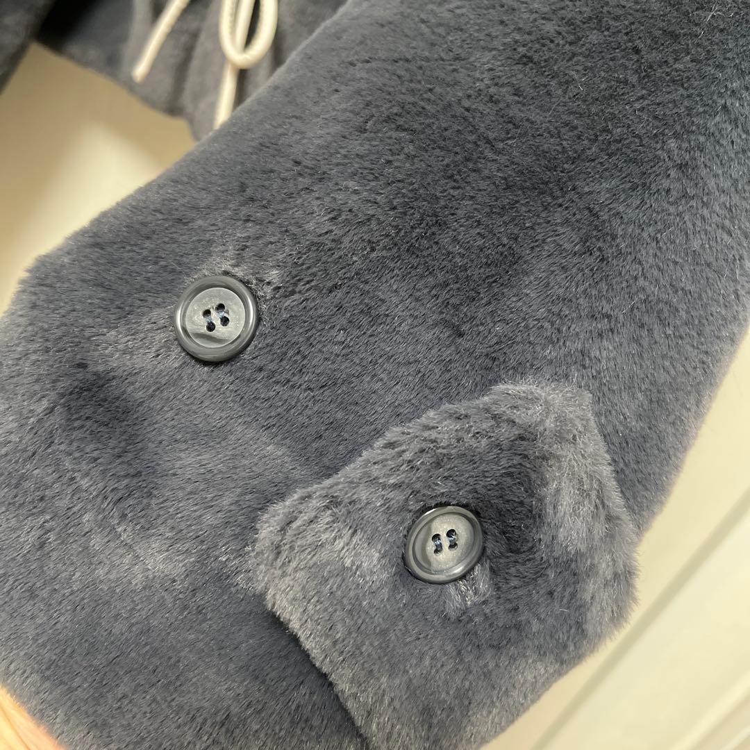 クリーニング済 FURFUR フード付きグレー ファー コート