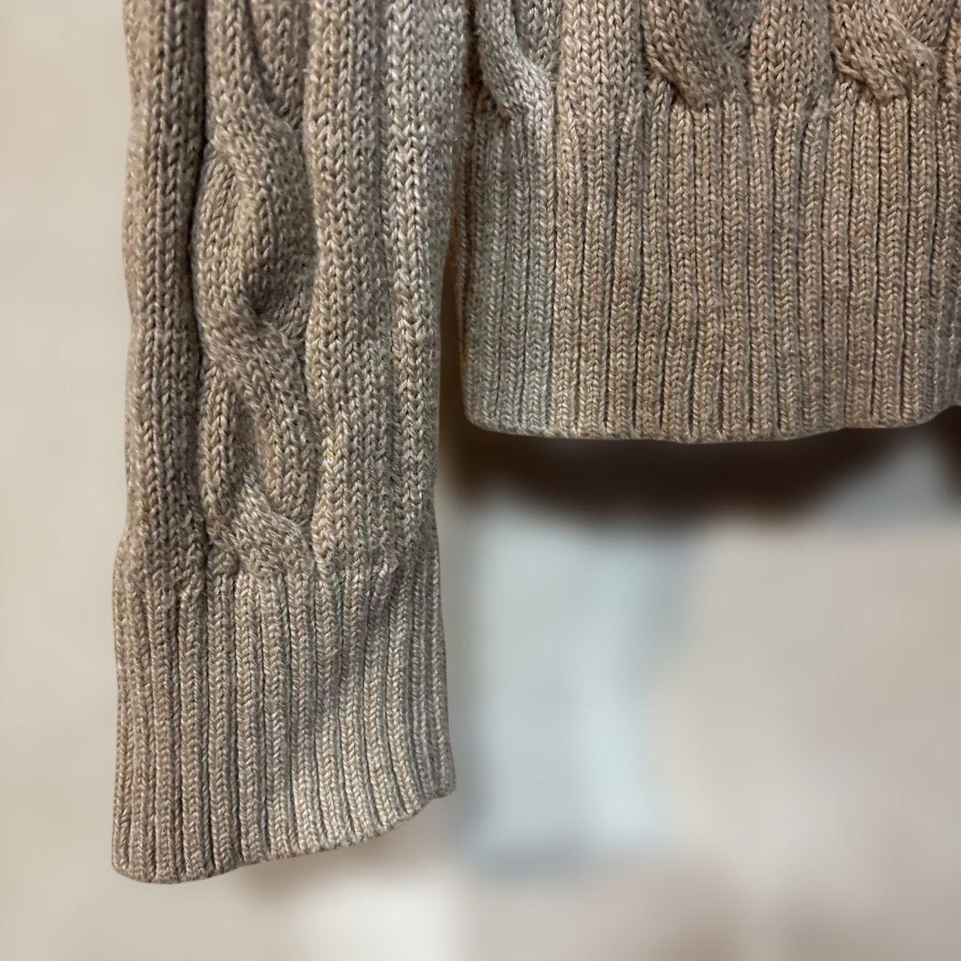 Polo Ralph Lauren ベージュ ハーフジップケーブルニット