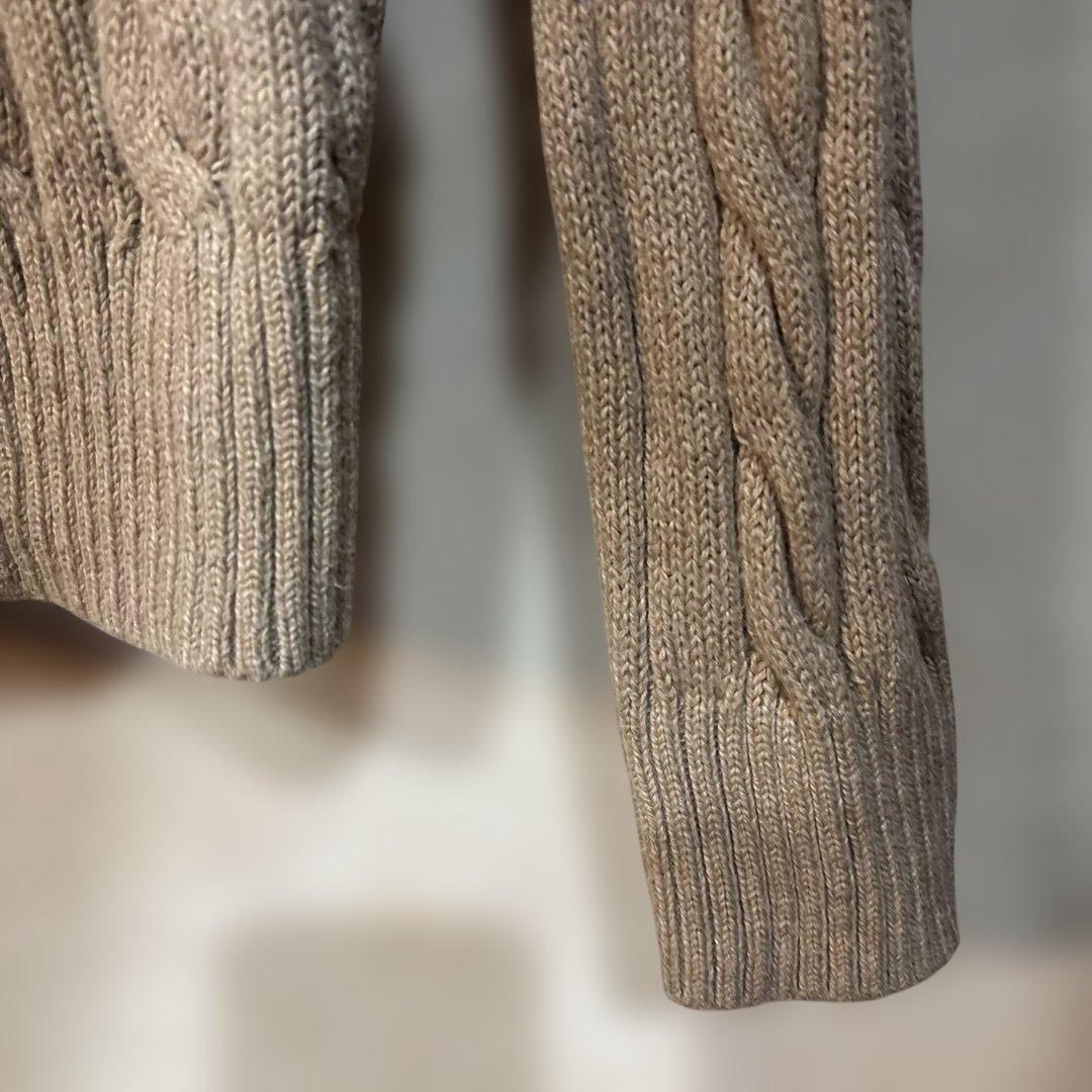 Polo Ralph Lauren ベージュ ハーフジップケーブルニット