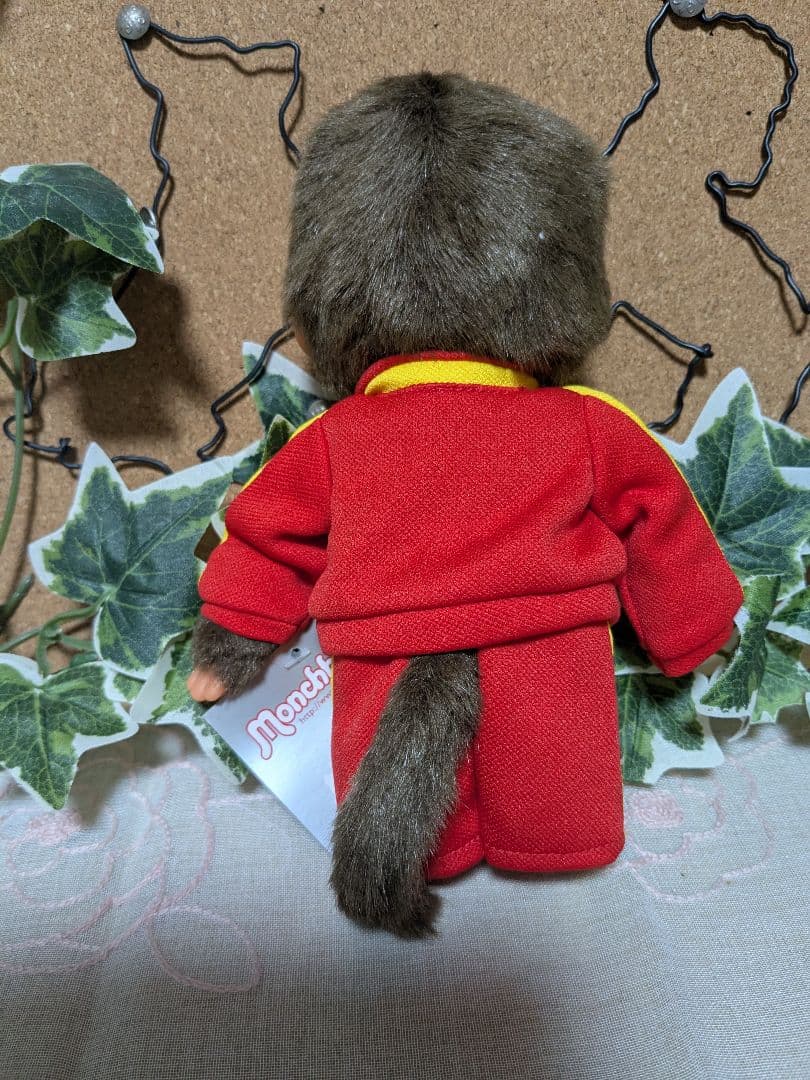 モンチッチ S オーバーオール 男の子 オレンジスポーツウェアの男の子セット