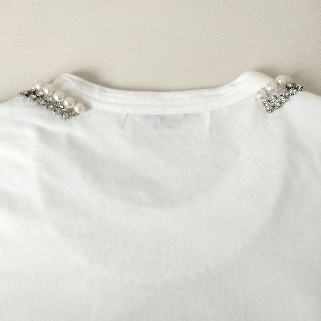 ●ローブドシャンブル コムデギャルソン●パール ネックレス付き Tシャツ
