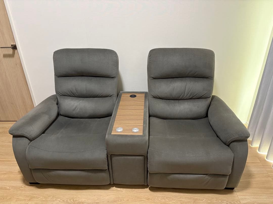 ニトリ Nビリーバ 電動リクライニングソファ 2人掛け 布張り グレー ふかふか