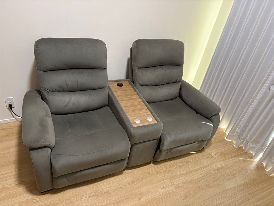 ニトリ Nビリーバ 電動リクライニングソファ 2人掛け 布張り グレー ふかふか