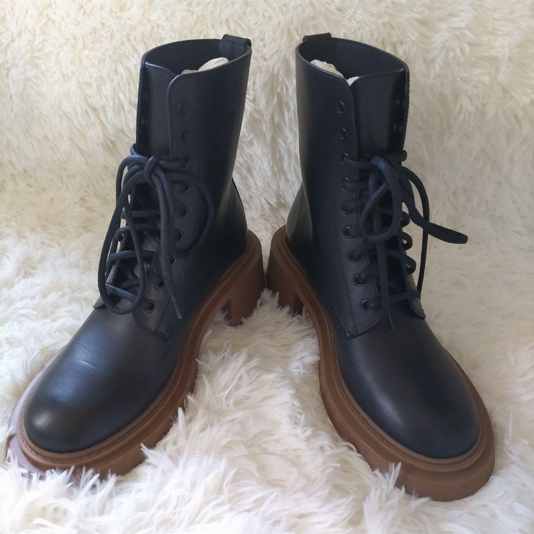 [新品未使用]　ロエベ LOEWE レザー ブラック　キャメル　ブーツ　靴