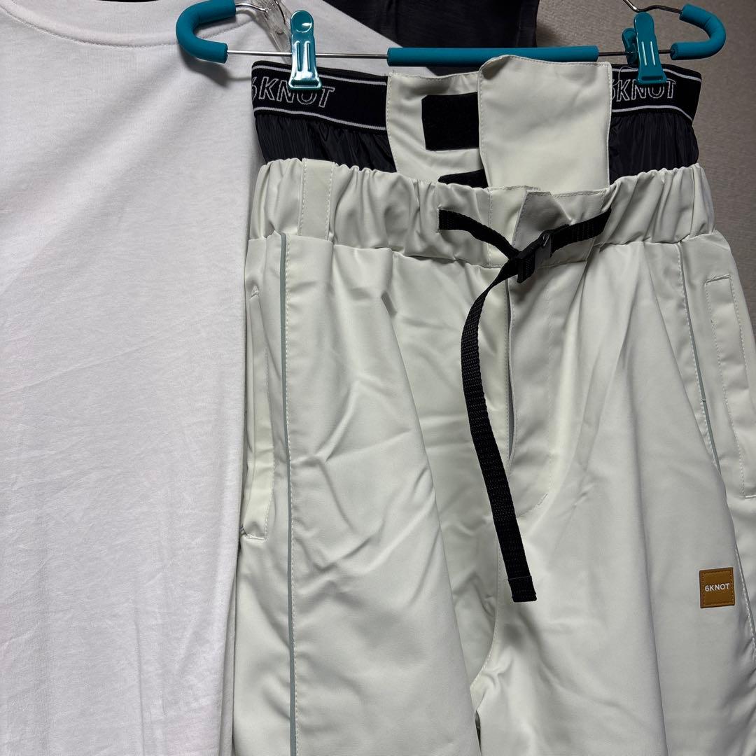 6KNOT スノボー　ウェア　パンツ　ホワイト　Mサイズ
