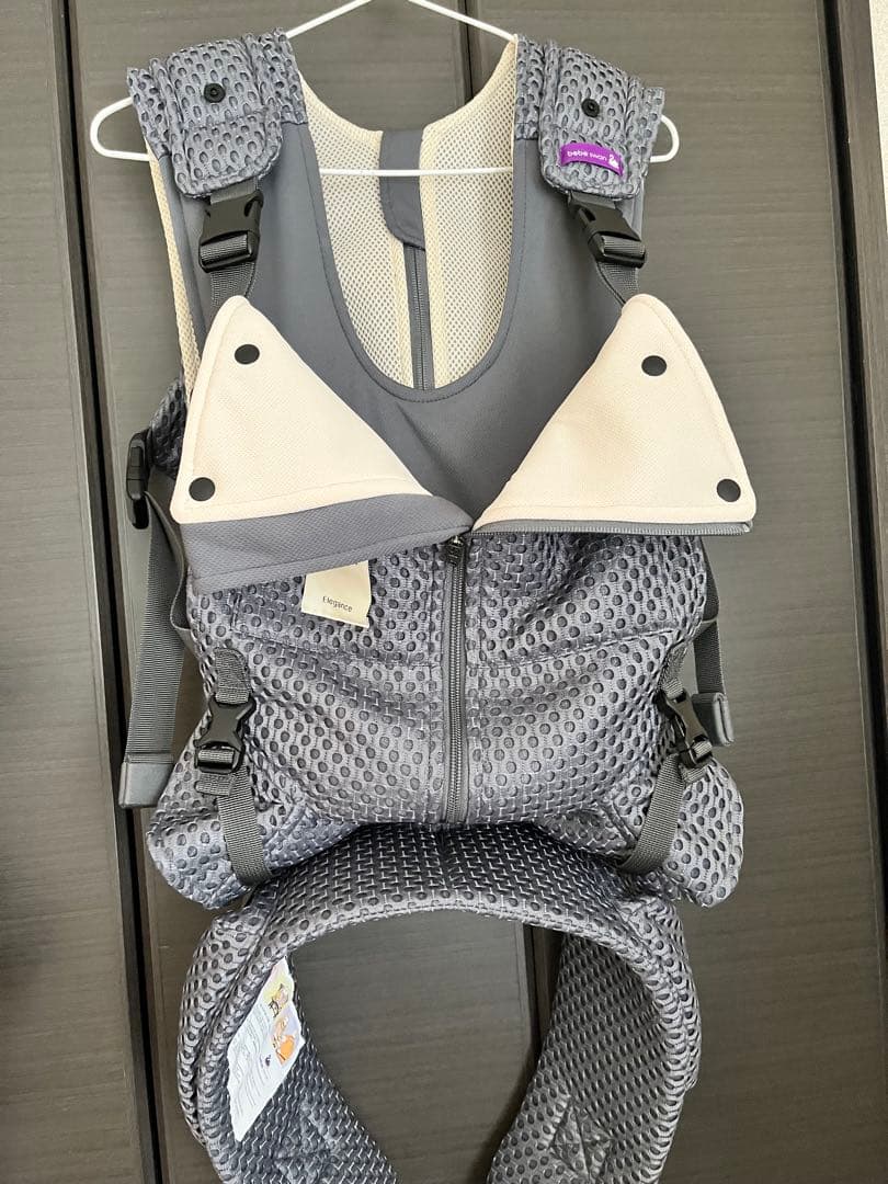 【試着のみ】べべスワン抱っこ紐チャコールグレー