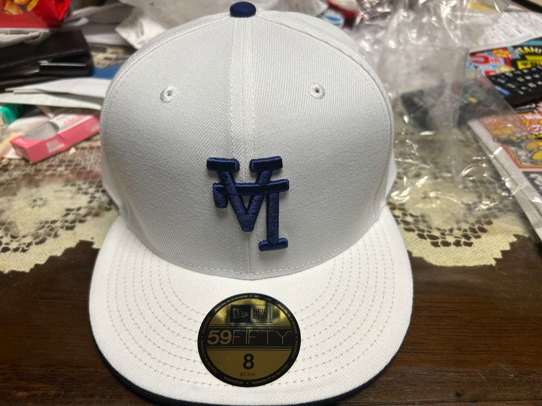 59FIFTY ホワイトキャップ サイズ8 MLBロゴ