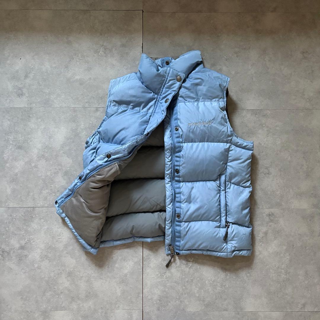 【希少カラー❗️】今期トレンド！mont-bell ダウンベスト　スカイブルー　S