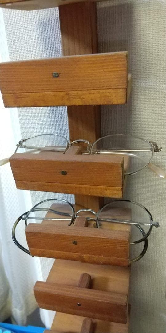 【ハンドメイド壁掛けラック】木製メガネスタンド