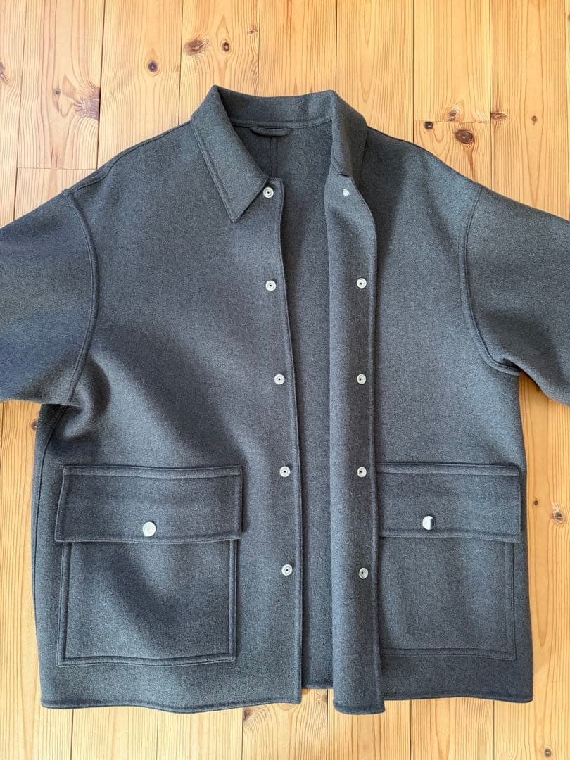 〈H〉ウールミックスメルトンカバーオールジャケット DK.GRAY/S