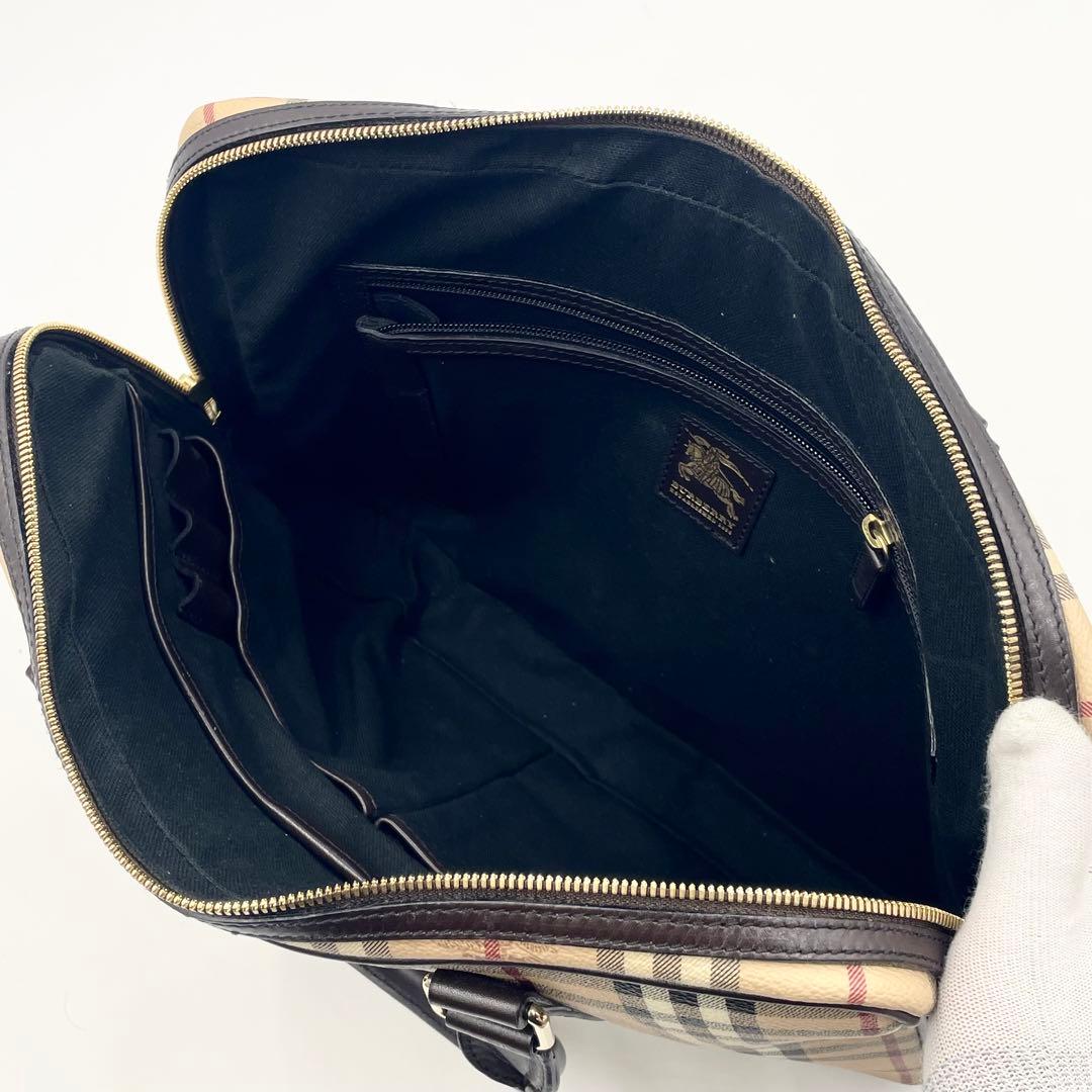 【美品】バーバリー ノバチェック ホースロゴ ビジネスバッグ 2way A4可