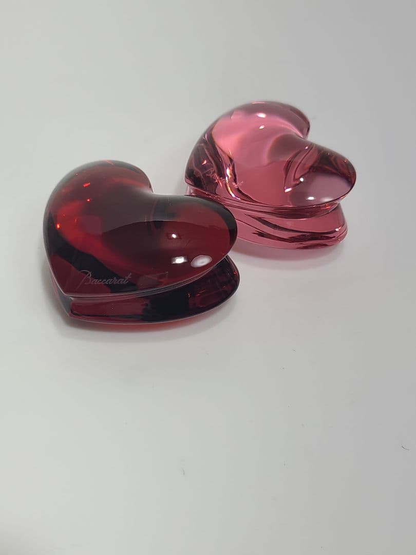 週末値下げバカラ　ザンザン ハート　オブジェ　レッド　ピンク