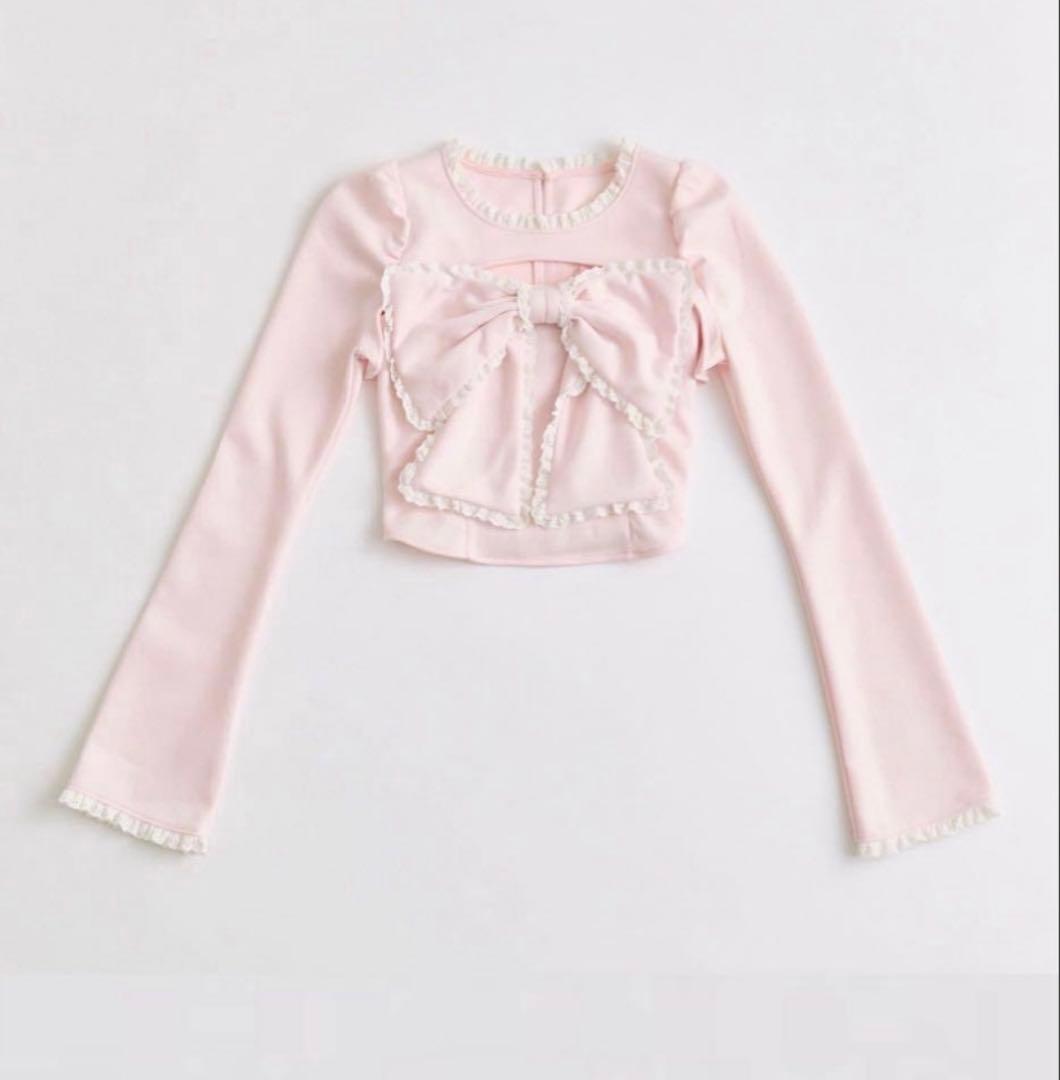 Olive des Oliveリボン　ビスチェ　ピンク　セットアップ　ワンホン