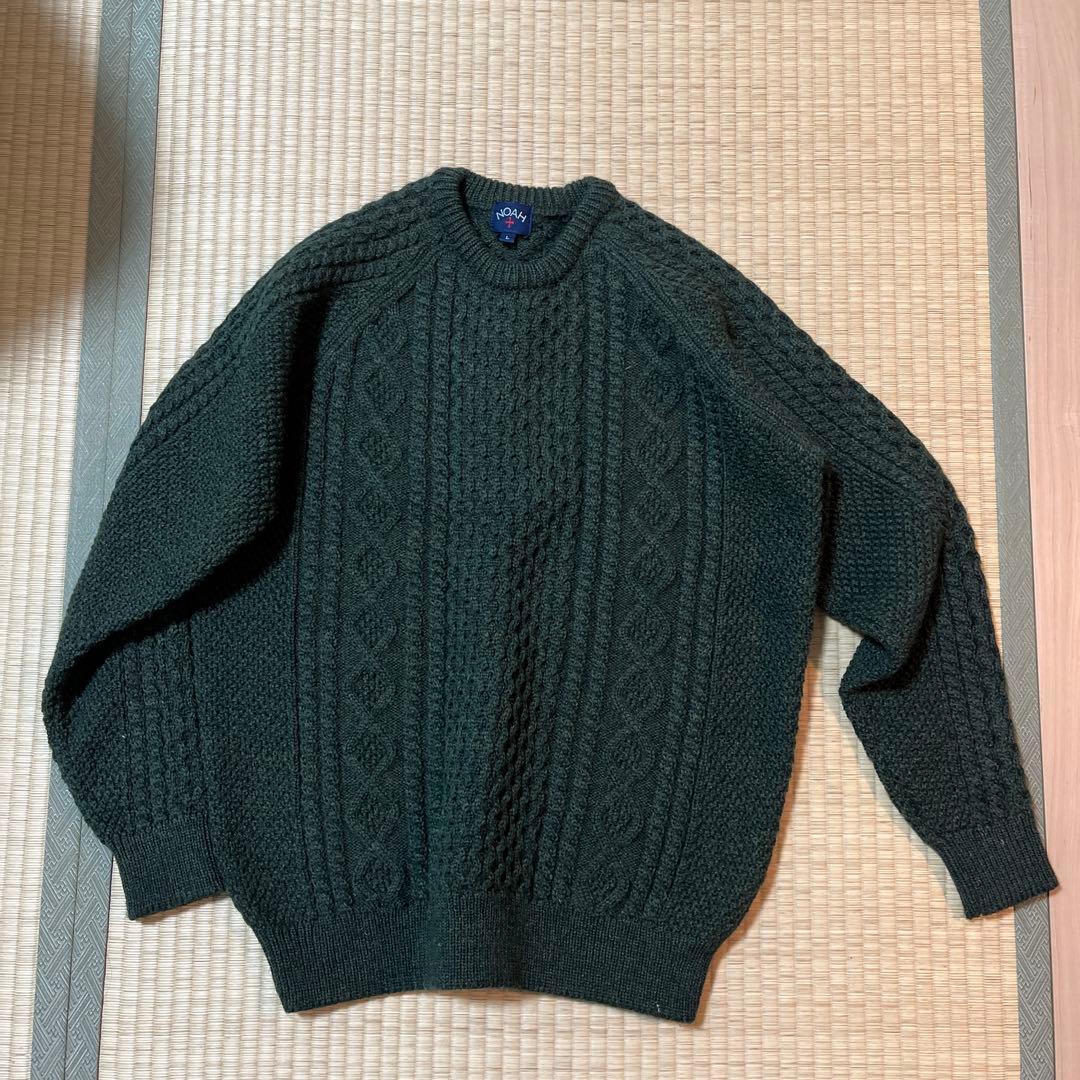 ぜ*ん様 NOAH ダークグリーン ケーブルニット セーター L