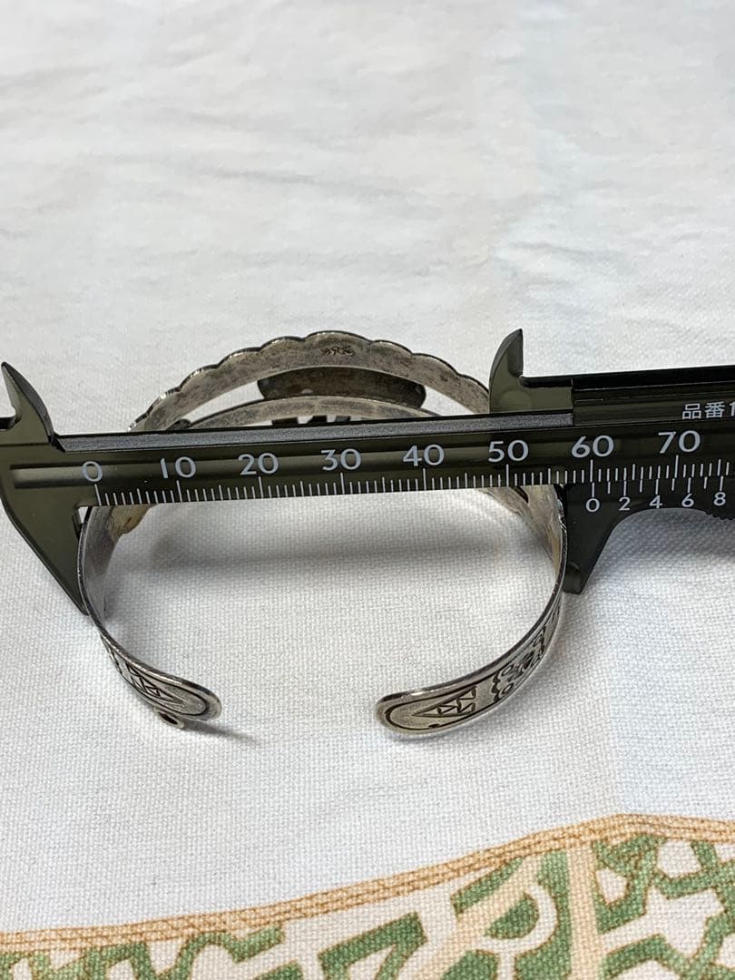 シルバーとゴールド ターコイズ バングル　925刻印18K刻印　ビンテージ