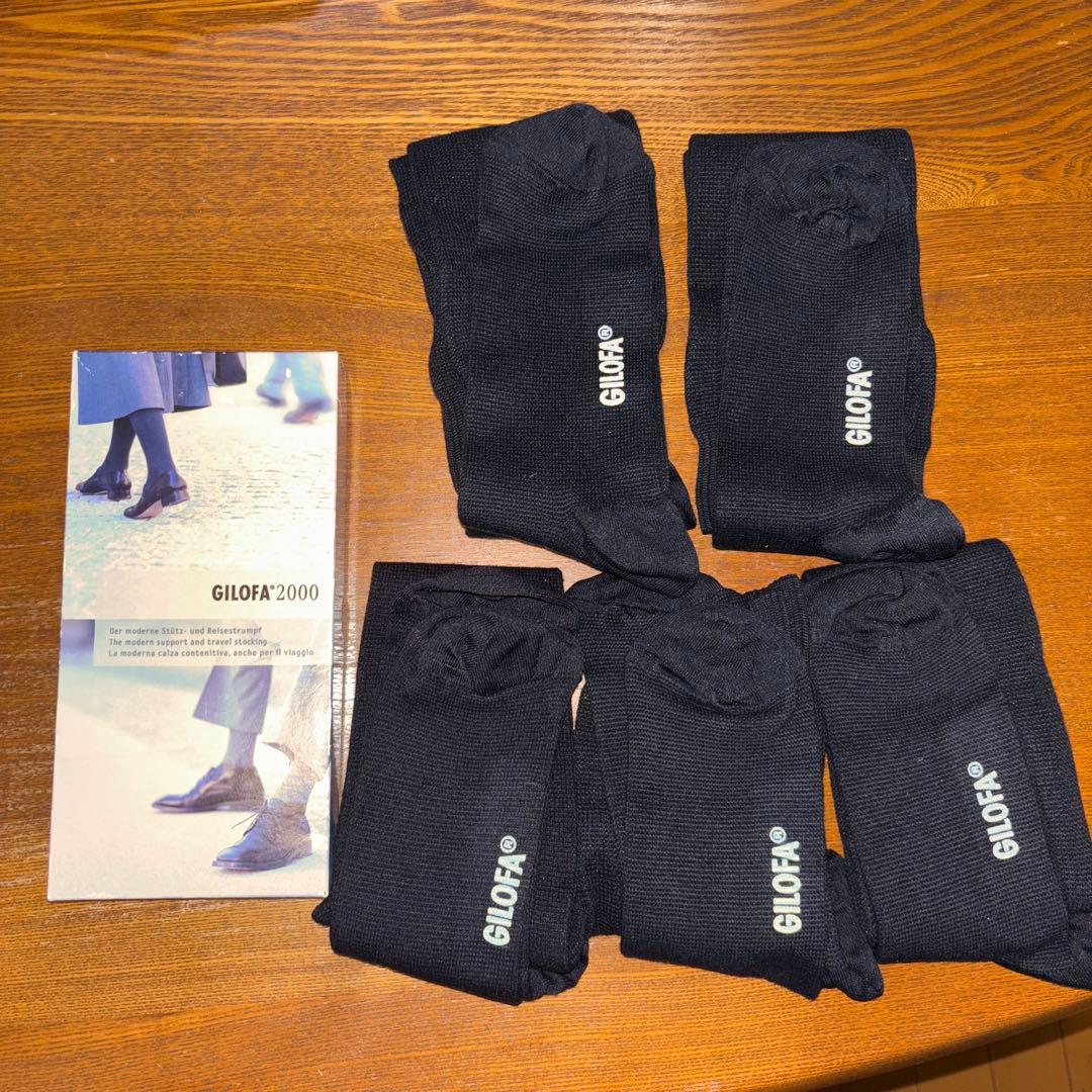 【新品、未使用】GILOFA 2000 着圧ソックス 黒 M 2足セット×5