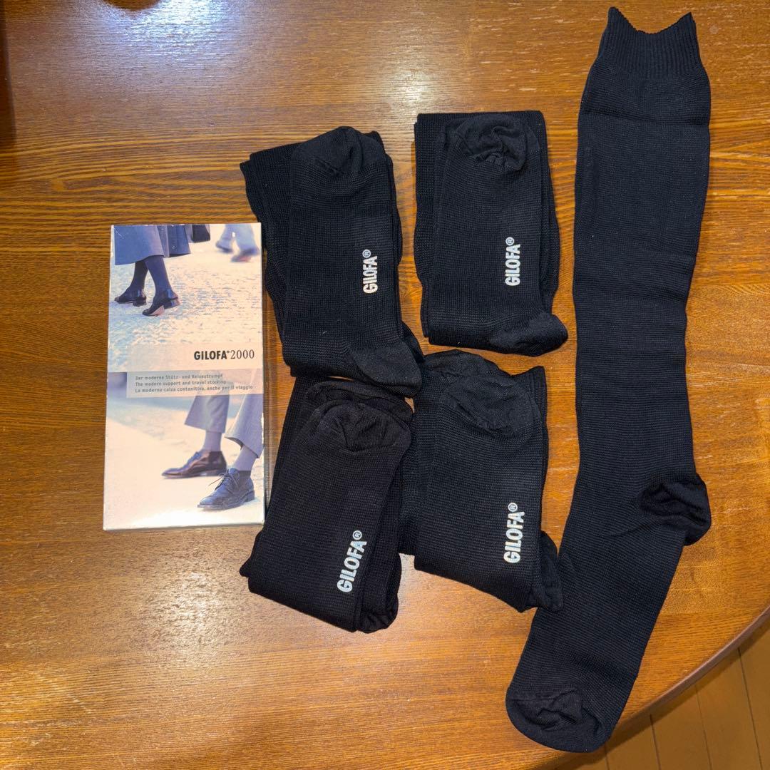 【新品、未使用】GILOFA 2000 着圧ソックス 黒 M 2足セット×5