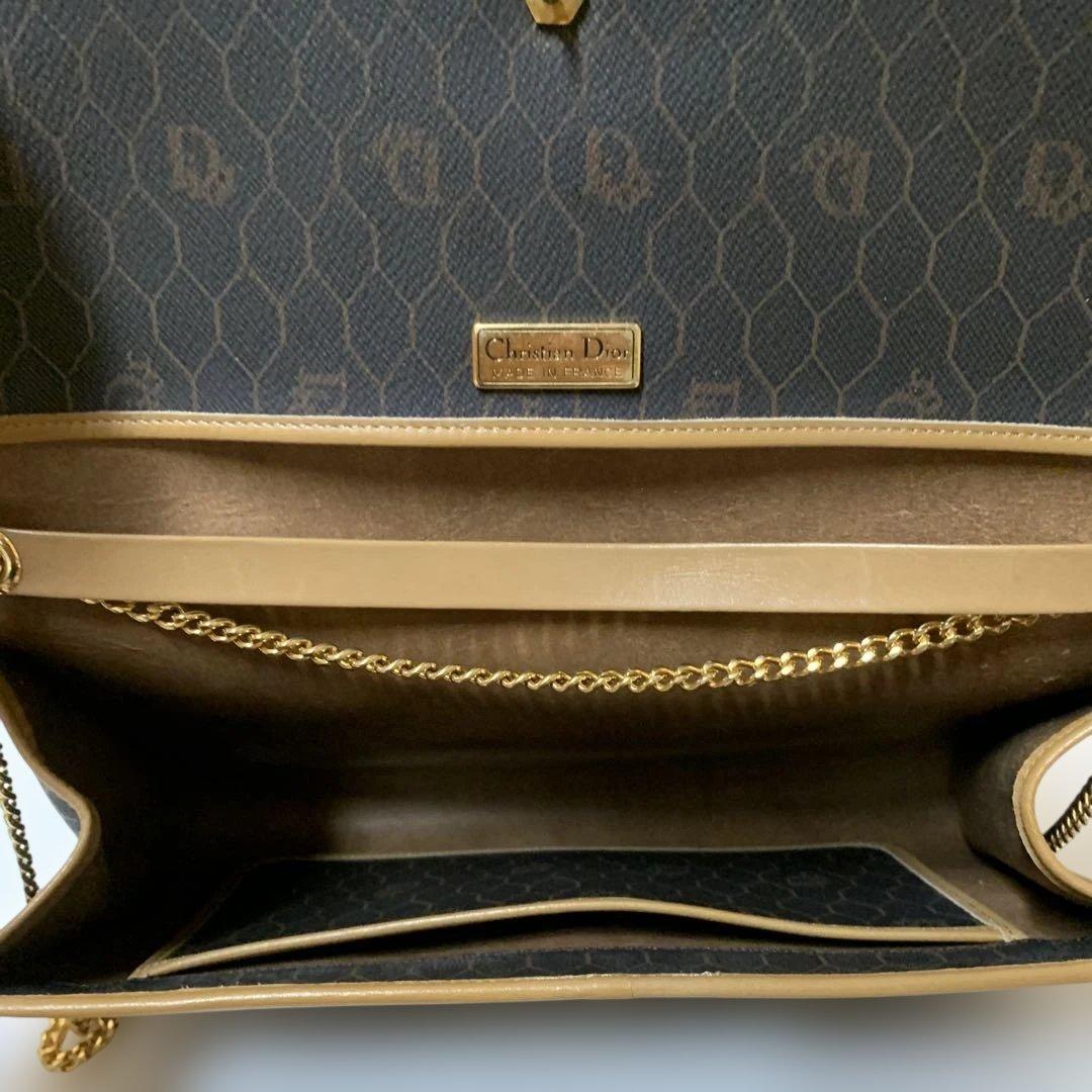 Dior ディオール チェーン ショルダーバッグ ハニカム柄 PVC レザー