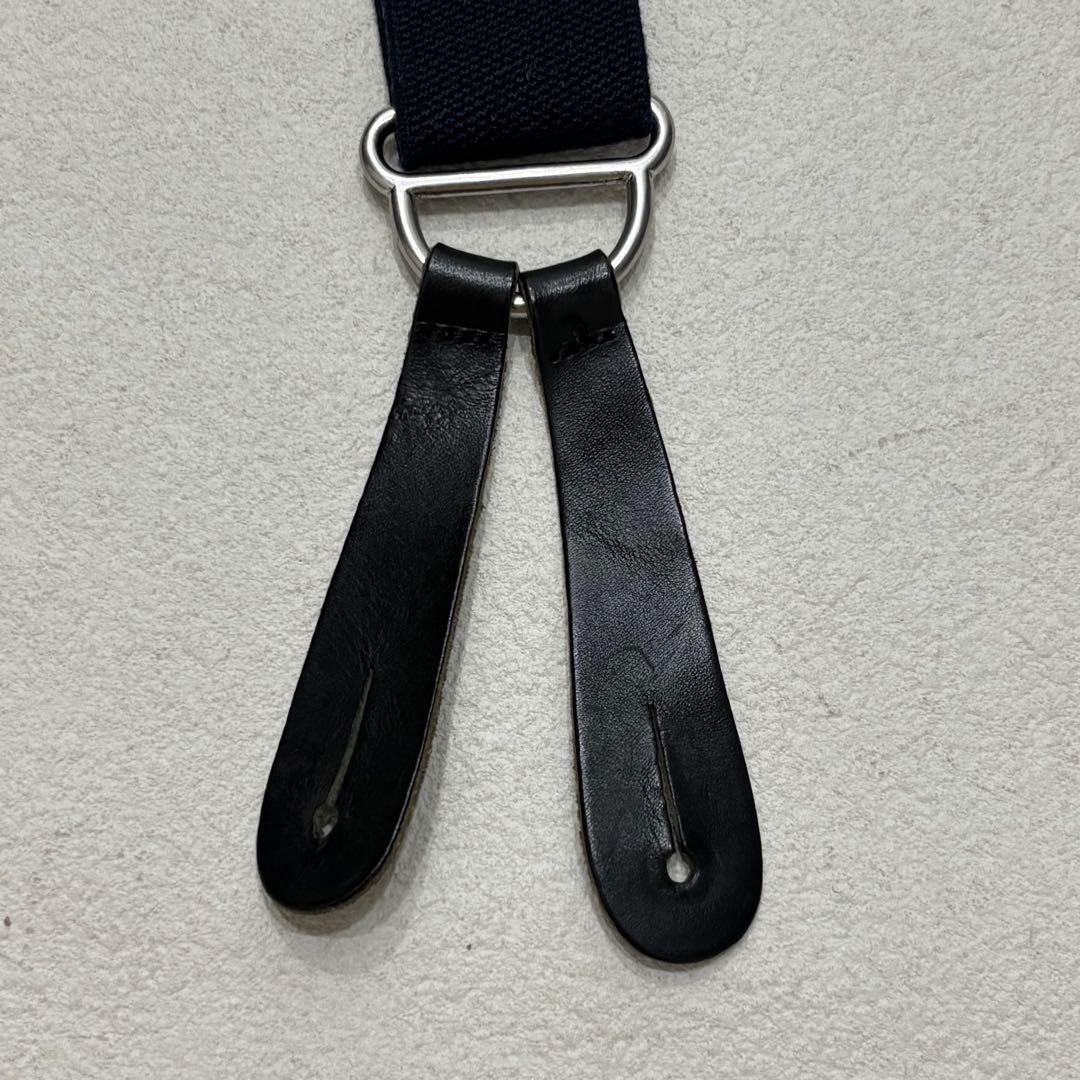 NIGEL CABOURN サスペンダー ネイビー ナイジェルケーボン レザー