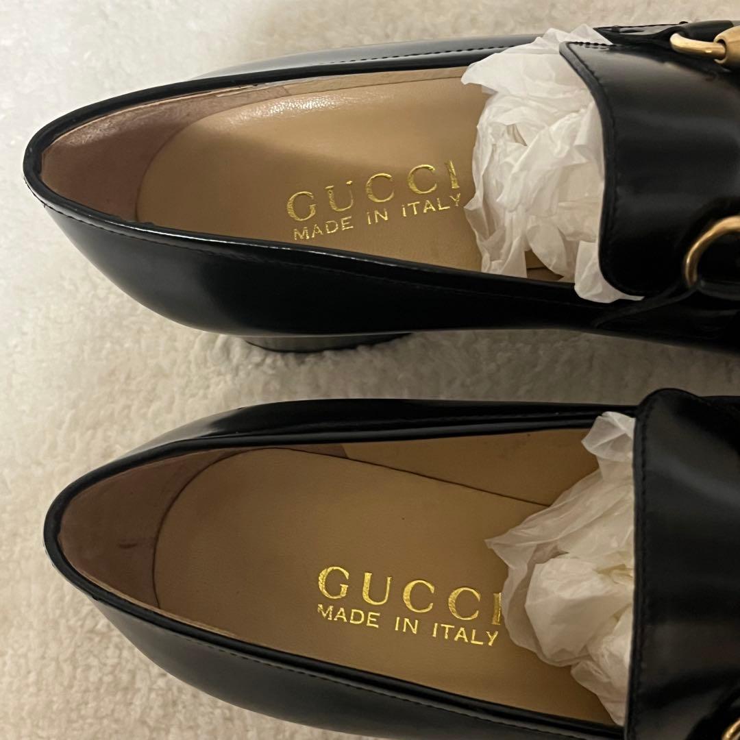 【GUCCI】極美品 ホースビット ローファー ブラック ゴールド