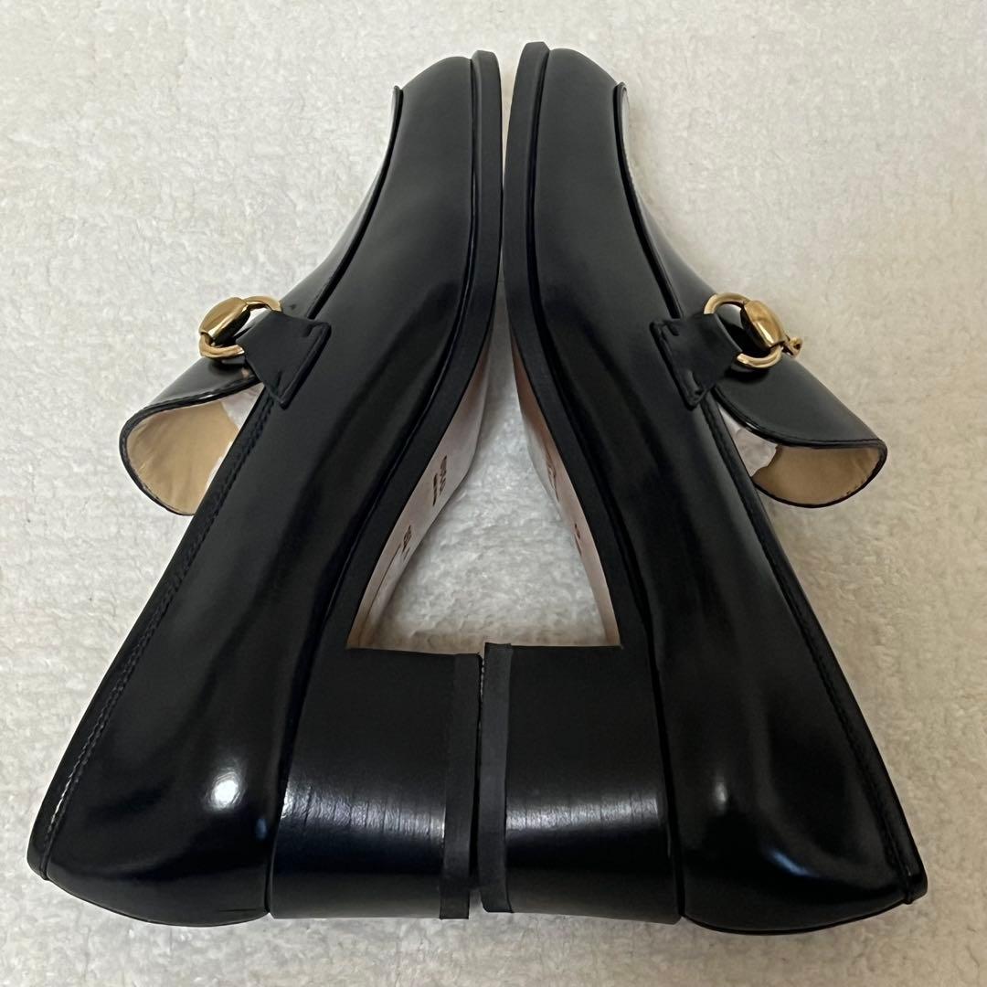 【GUCCI】極美品 ホースビット ローファー ブラック ゴールド