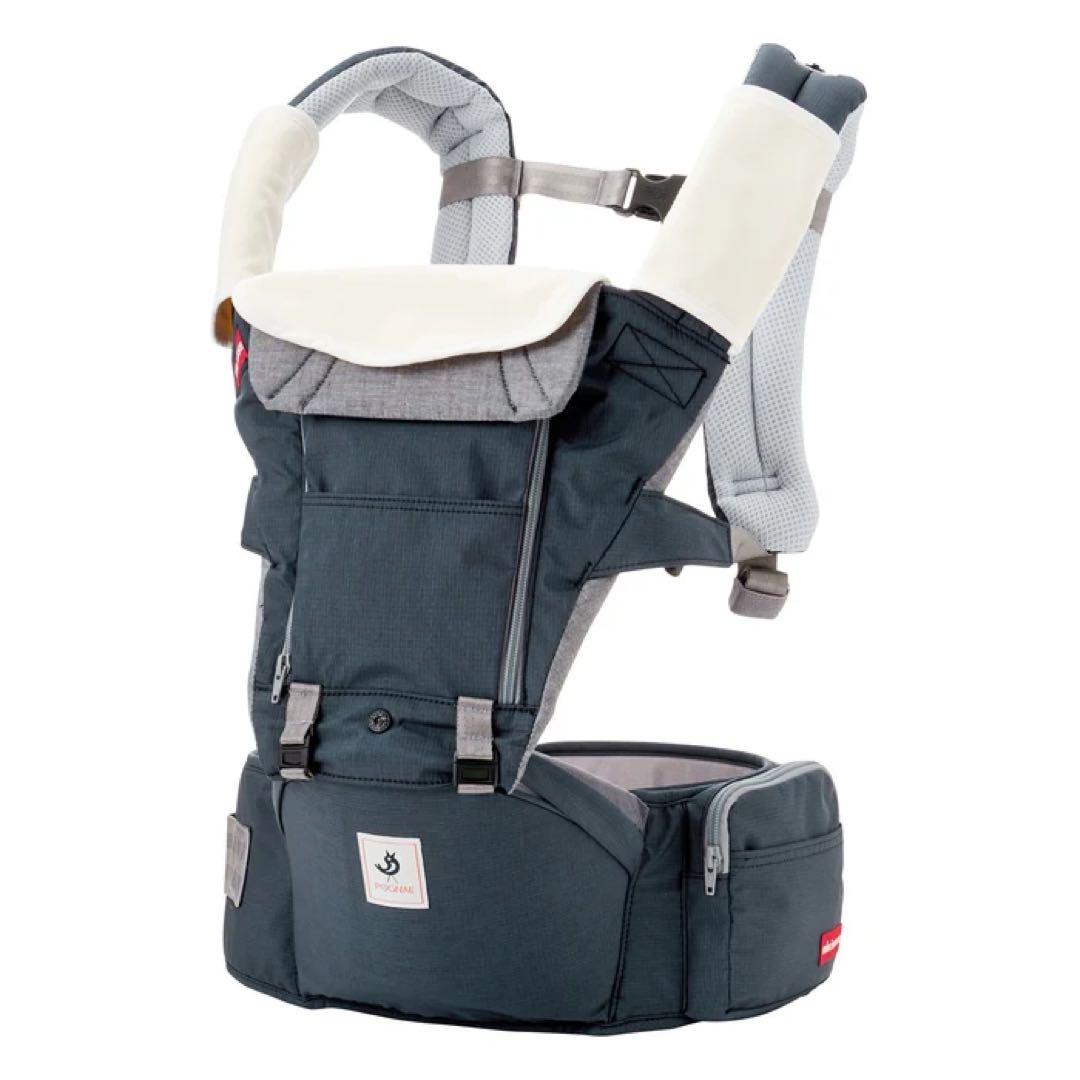 【美品】ミキハウス×ポグネー ベビーキャリア 抱っこひも 星柄ブラック