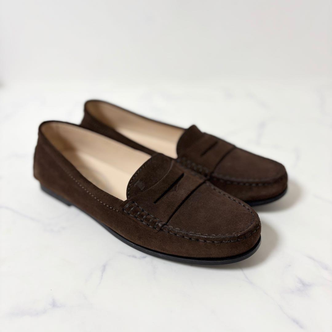 TOD'S トッズ 36.5 ローファー 革靴 スエード ブラウン