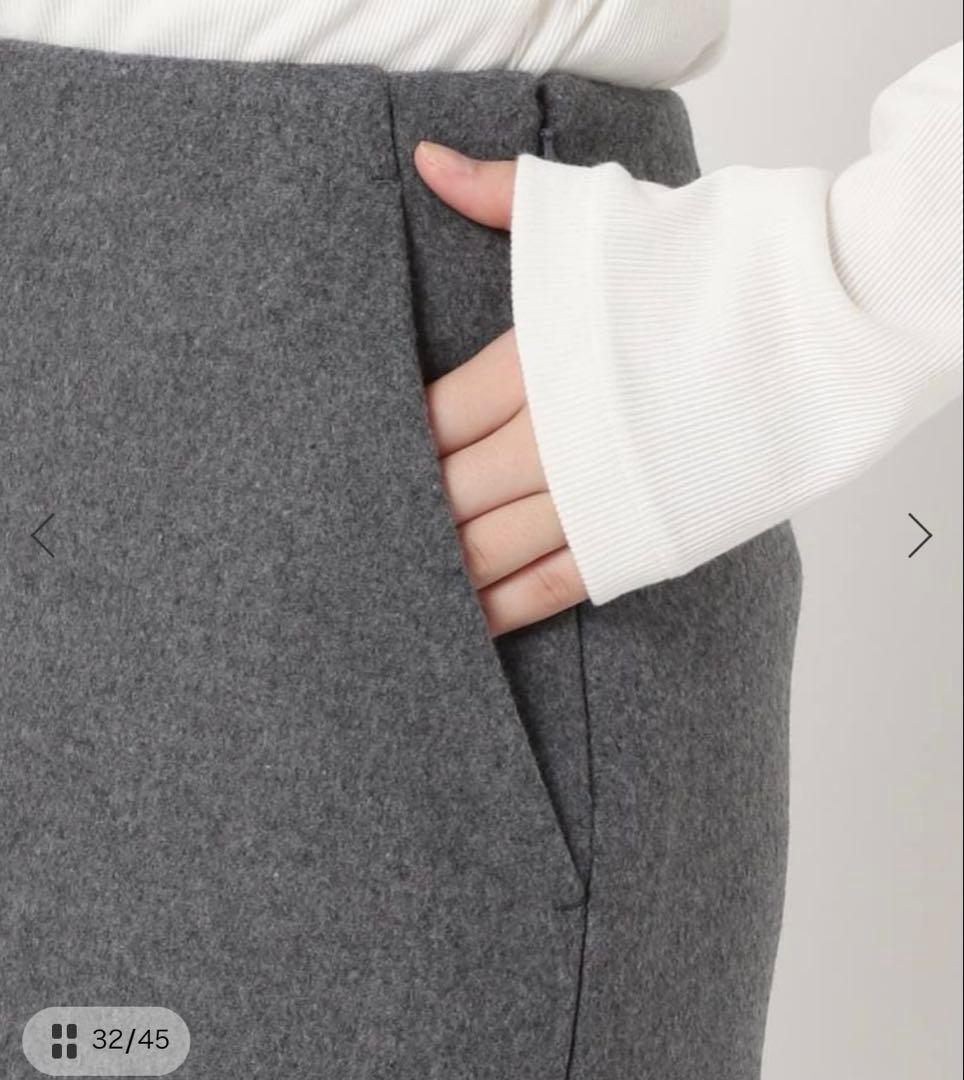 新品　スピックアンドスパン　メルトンA ラインミニスカート