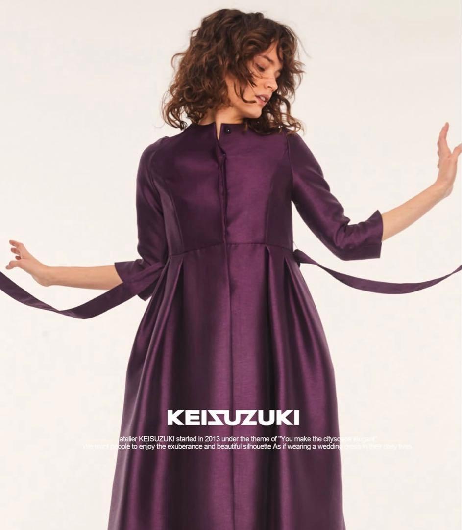 KEISUZUKI UNIユニ ミカドシルク ネイビーワンピース9号