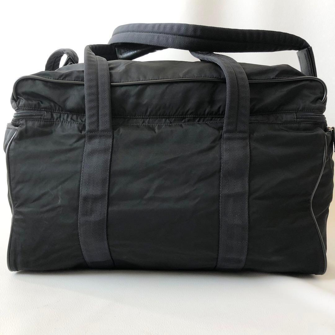 【希少】美品 プラダ ボストンバッグ 2way 三角ロゴ ナイロン 南京錠　黒