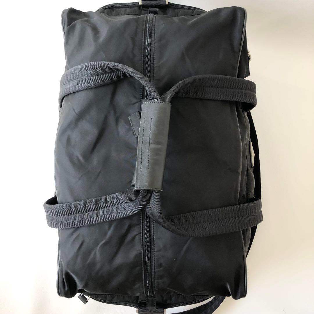 【希少】美品 プラダ ボストンバッグ 2way 三角ロゴ ナイロン 南京錠　黒
