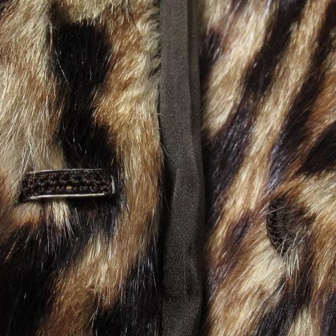 本毛皮 レオパード柄 セーブルファー コート 11号 l