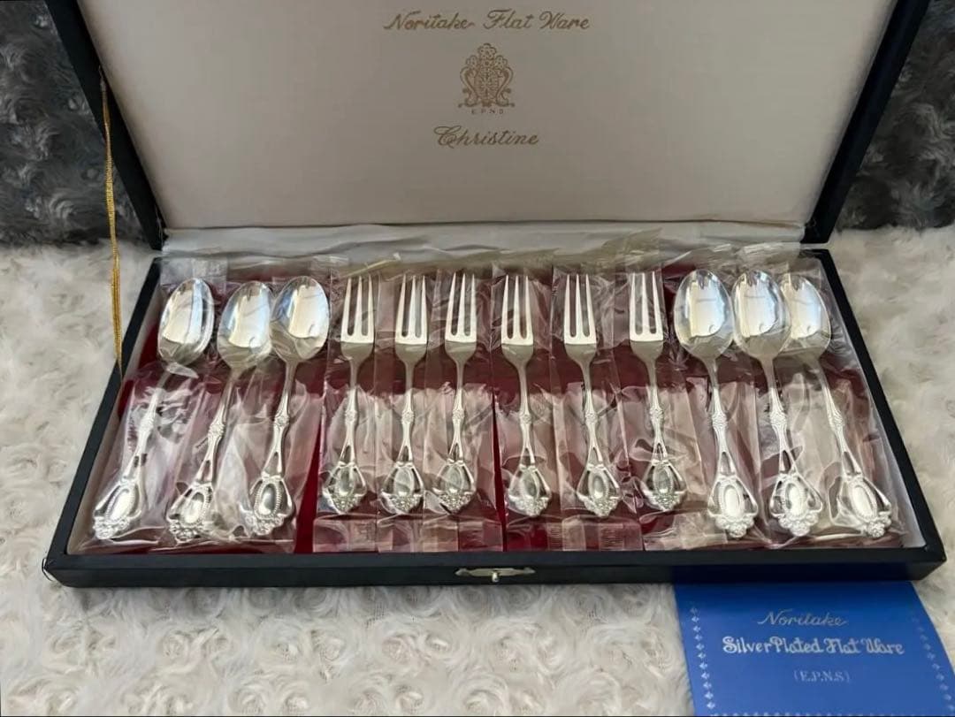 ノリタケ　カトラリーセット　クリスティーヌ　スプーン＆フォークセット〈12本〉