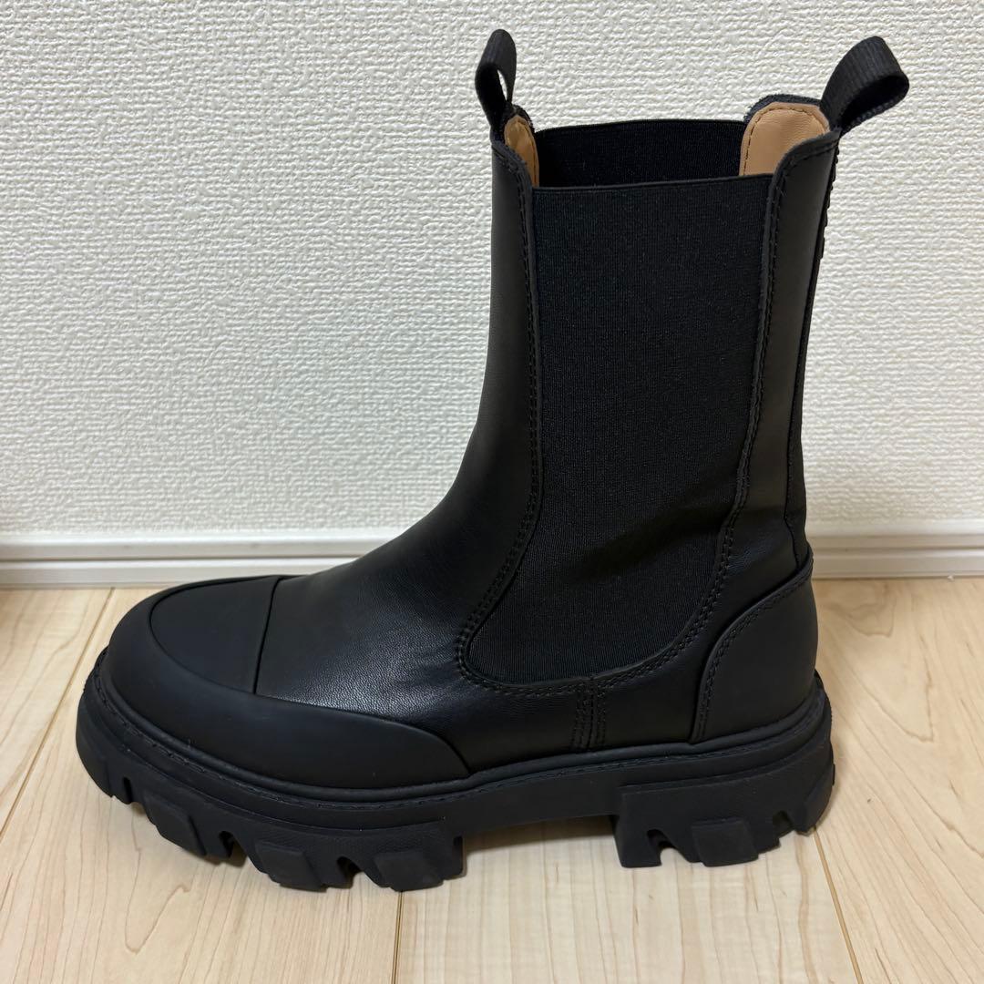 GANNI ガニー チェルシー サイドゴア ブーツ 厚底 ブラック 39