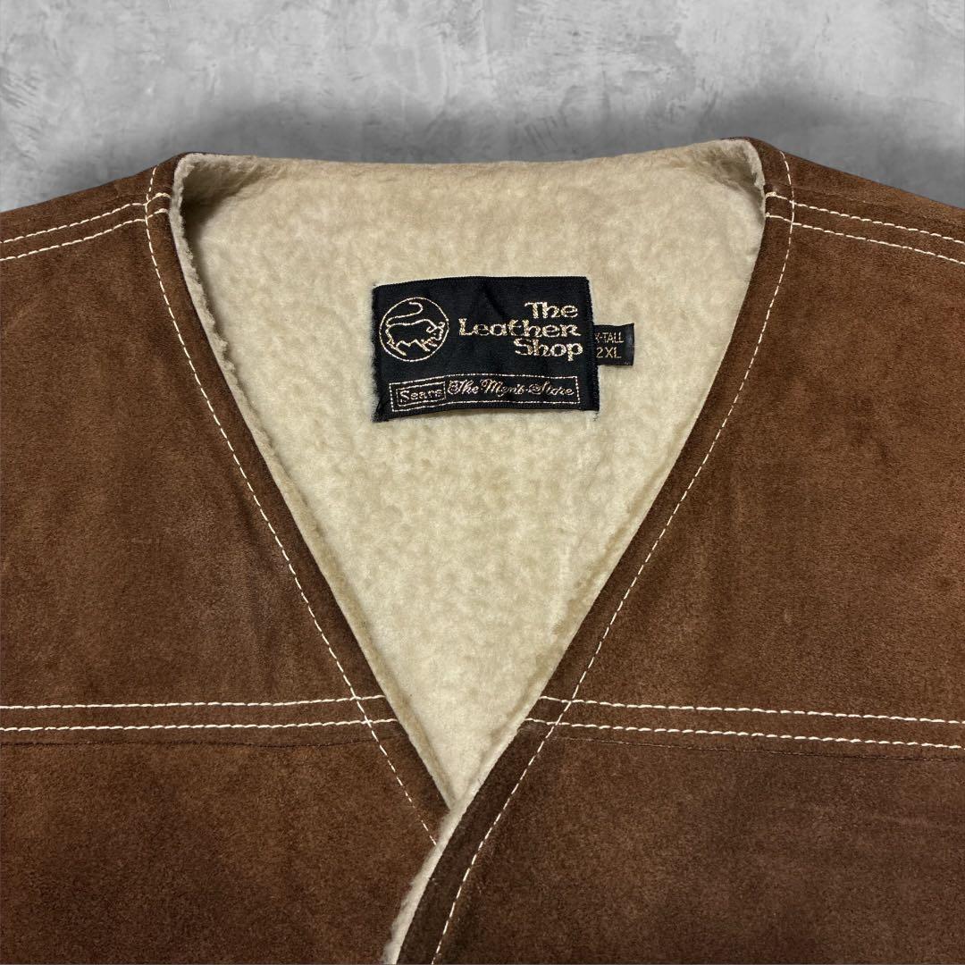 Sears The Leather Shop スエードベスト ブラウン2XLボア