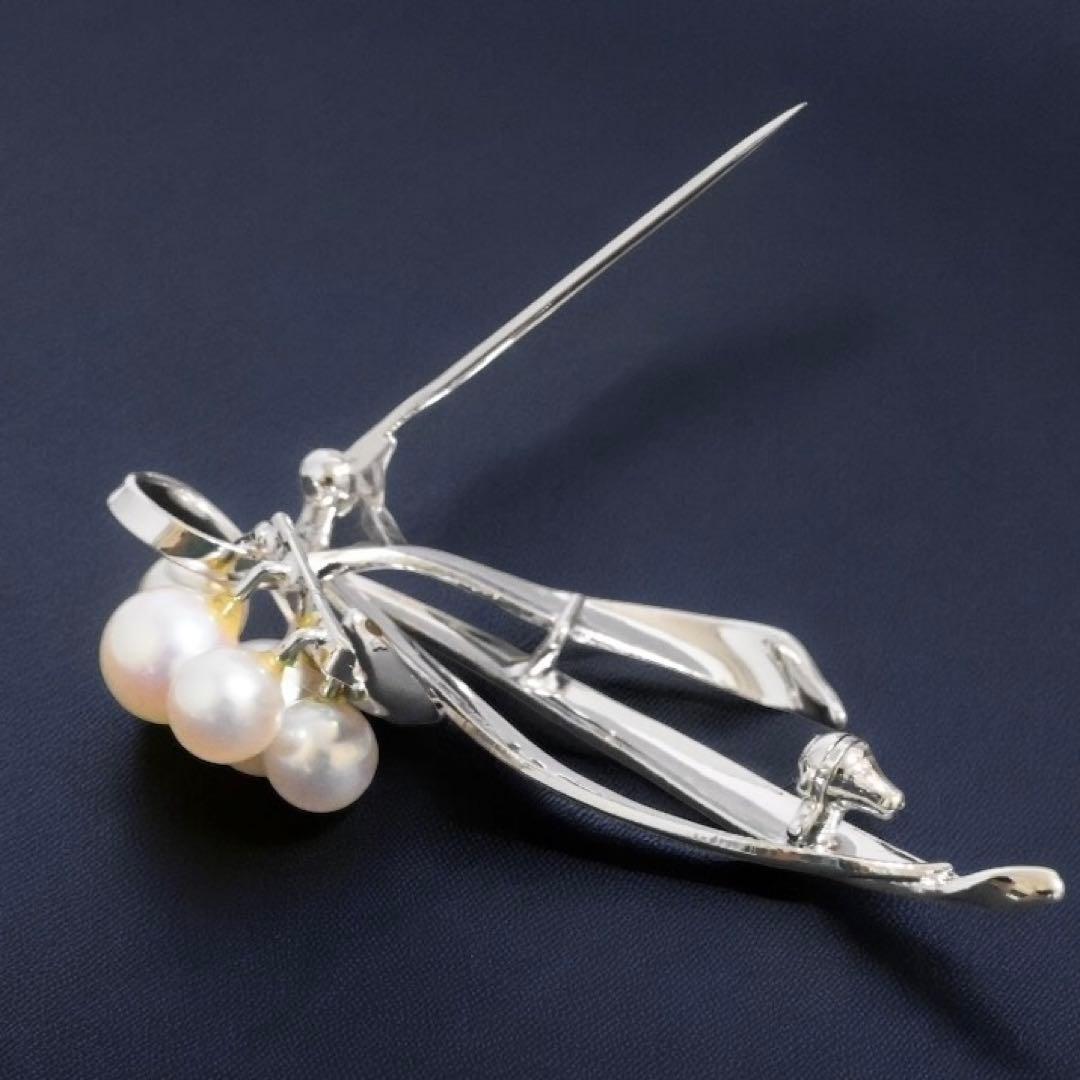 【未使用保管品】ミキモト　アコヤ　パール　シルバー　ブローチ　コサージュ　本真珠