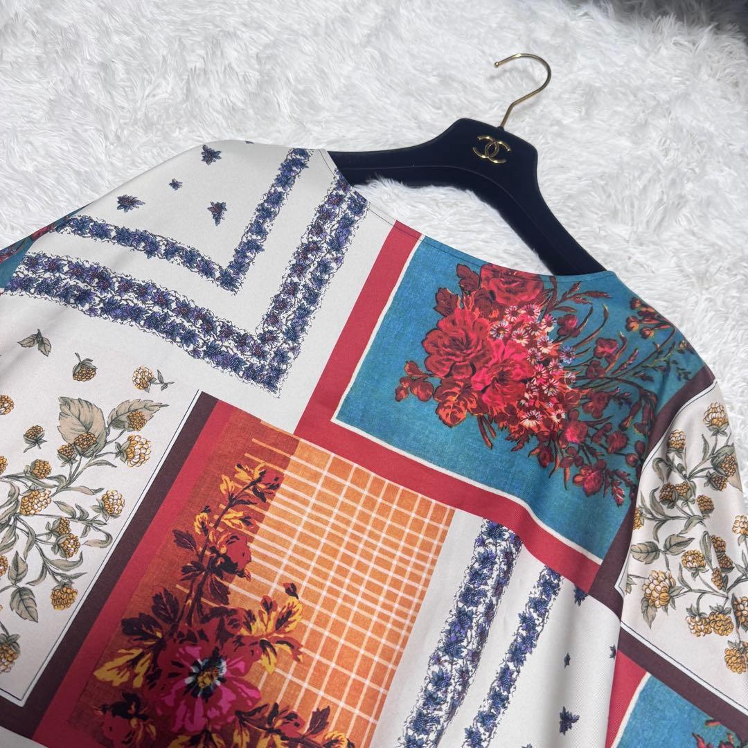 25年 極上美品 BEARDSLEY スカーフパッチワークプリントワンピース